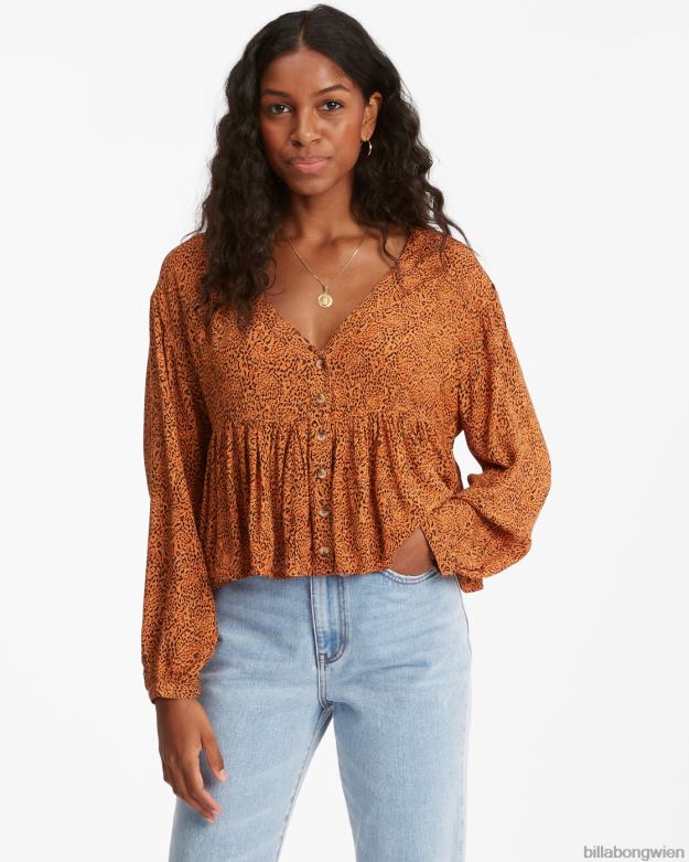 Billabong Clothing 00V682333 | Billabong Einfache Street-Langarmbluse Toffee Frauen
