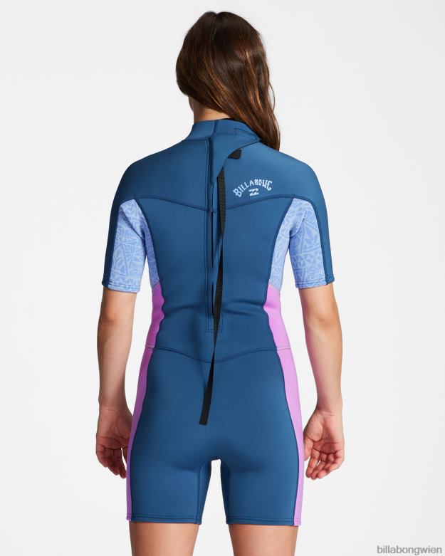 Billabong Clothing 00V682590 | Billabong Kurzärmliger Springsuit mit 2/2-Synergie-Rückenreißverschluss Tiefsee Frauen