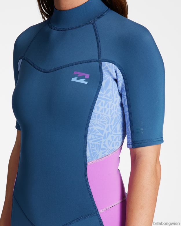 Billabong Clothing 00V682590 | Billabong Kurzärmliger Springsuit mit 2/2-Synergie-Rückenreißverschluss Tiefsee Frauen