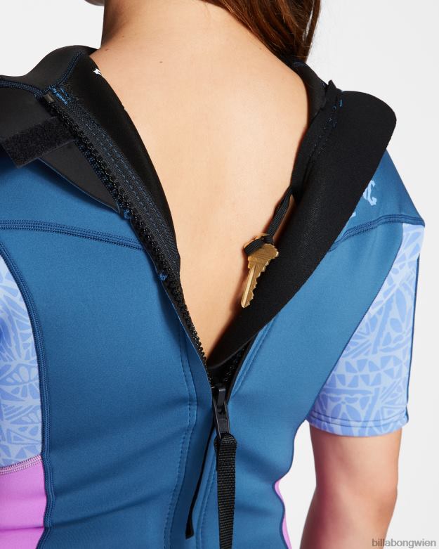 Billabong Clothing 00V682590 | Billabong Kurzärmliger Springsuit mit 2/2-Synergie-Rückenreißverschluss Tiefsee Frauen
