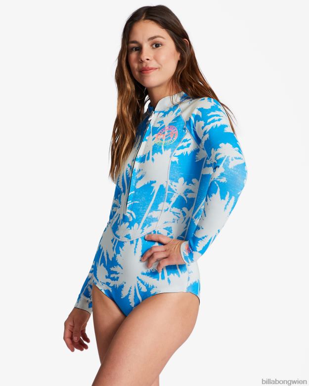 Billabong Clothing 00V682592 | Billabong 1/1 leichter, langärmliger Frühlingsanzug von Salty Dayz blaues Hawaii Frauen