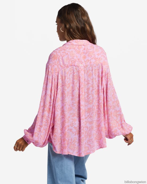 Billabong Clothing 00V681753 | Billabong Tag für Tag Langarmshirt Rosa Spuren Frauen