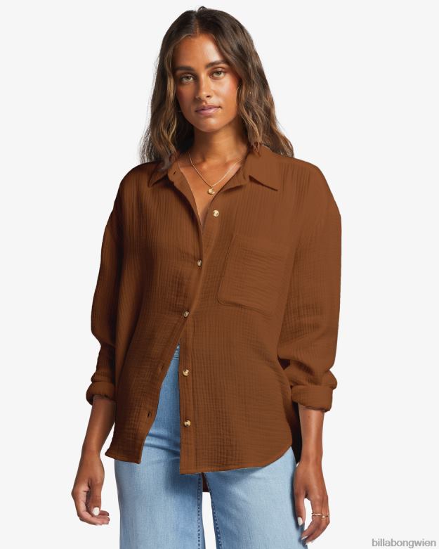 Billabong Clothing 00V681765 | Billabong direkt auf dem Langarmshirt geröstete Kokosnuss Frauen