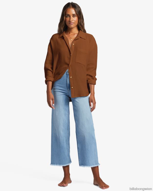 Billabong Clothing 00V681765 | Billabong direkt auf dem Langarmshirt geröstete Kokosnuss Frauen