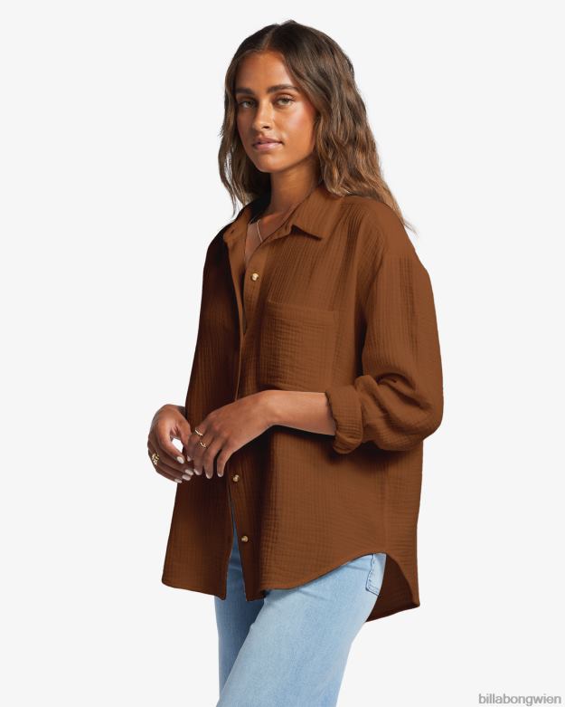 Billabong Clothing 00V681765 | Billabong direkt auf dem Langarmshirt geröstete Kokosnuss Frauen