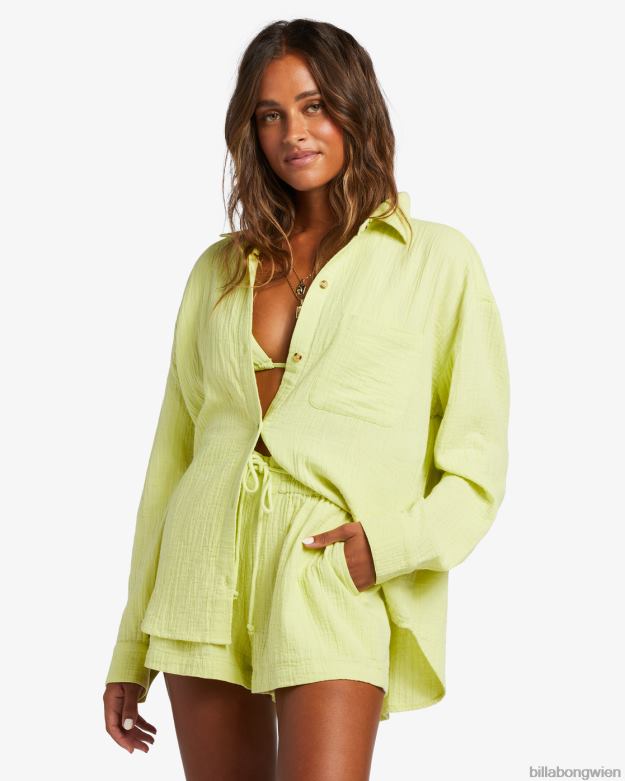 Billabong Clothing 00V681766 | Billabong direkt auf dem Langarmshirt helle Limette Frauen