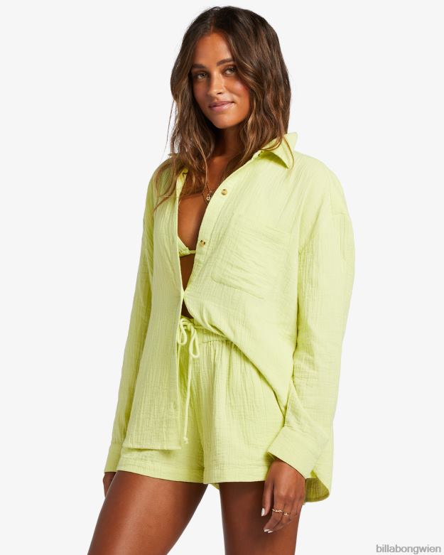 Billabong Clothing 00V681766 | Billabong direkt auf dem Langarmshirt helle Limette Frauen