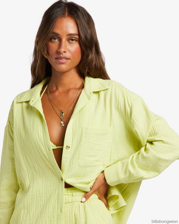 Billabong Clothing 00V681766 | Billabong direkt auf dem Langarmshirt helle Limette Frauen