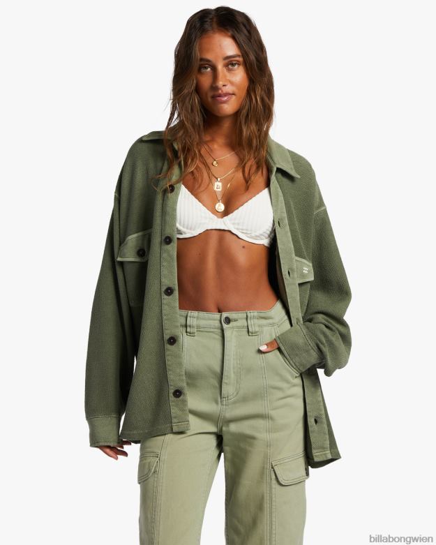 Billabong Clothing 00V681770 | Billabong Übergroßes Überhemd „anytime lite“. Liebe Armee Frauen