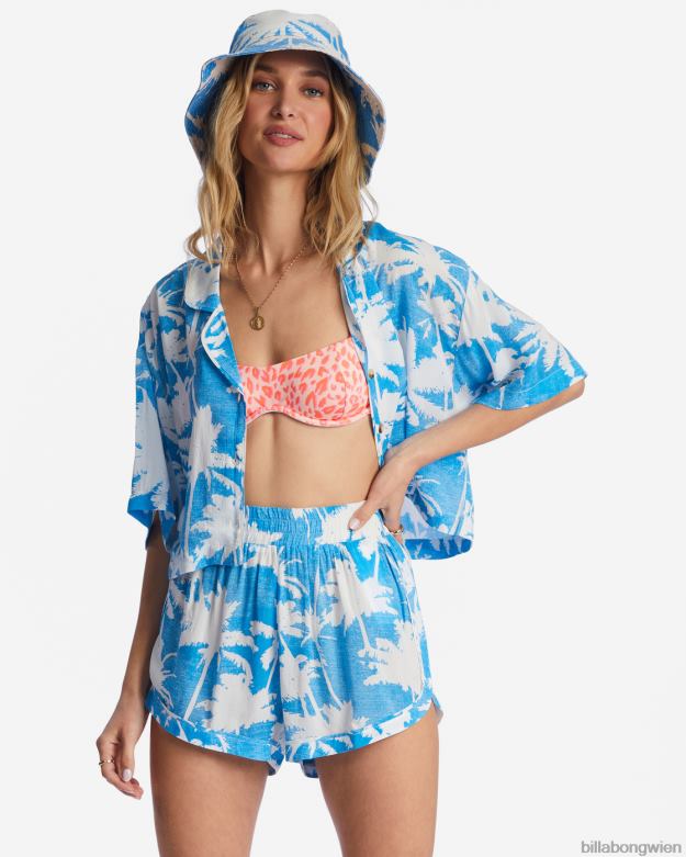 Billabong Clothing 00V681964 | Billabong Die Sonne scheint, kurzes Hemd blaues Hawaii Frauen