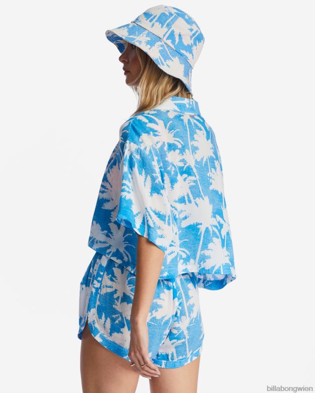 Billabong Clothing 00V681964 | Billabong Die Sonne scheint, kurzes Hemd blaues Hawaii Frauen