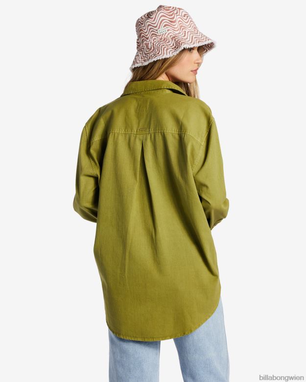 Billabong Clothing 00V682068 | Billabong So stoked Twill-Langarmhemd grüne Augen Frauen