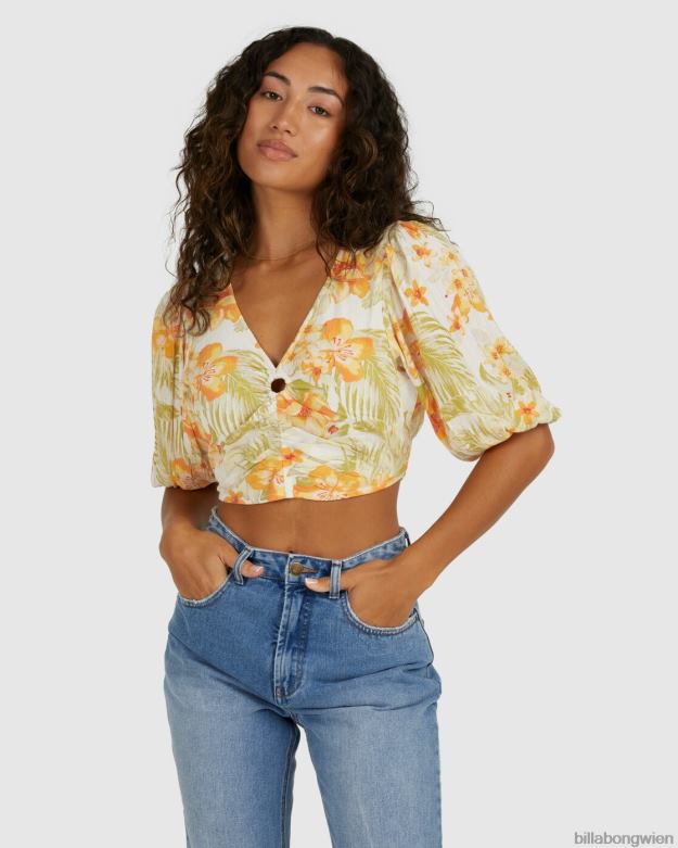 Billabong Clothing 00V682158 | Billabong Utopia-Top mit Blumenmuster Salzkristall Frauen