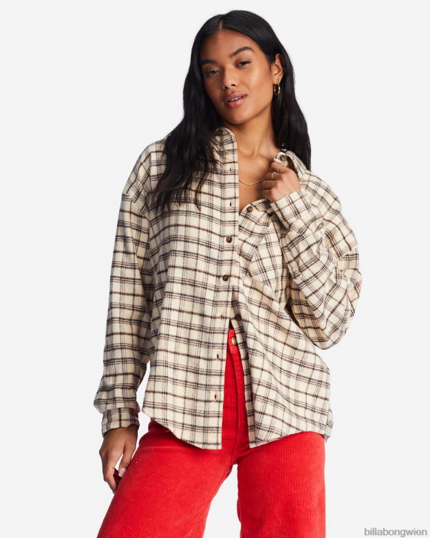 Billabong Clothing 00V682213 | Billabong Lässiges, luftiges Langarmhemd mit Knopfleiste antikweiß Frauen