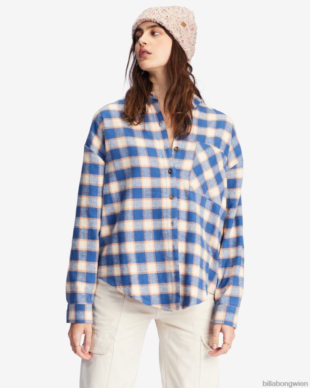 Billabong Clothing 00V682214 | Billabong Lässiges, luftiges Langarmhemd mit Knopfleiste Indigo-Liebe Frauen