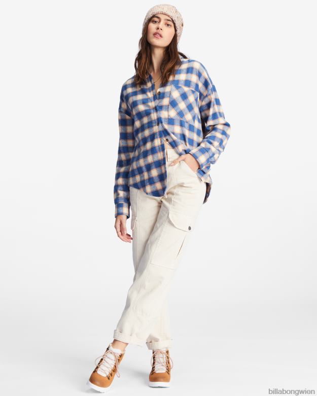 Billabong Clothing 00V682214 | Billabong Lässiges, luftiges Langarmhemd mit Knopfleiste Indigo-Liebe Frauen