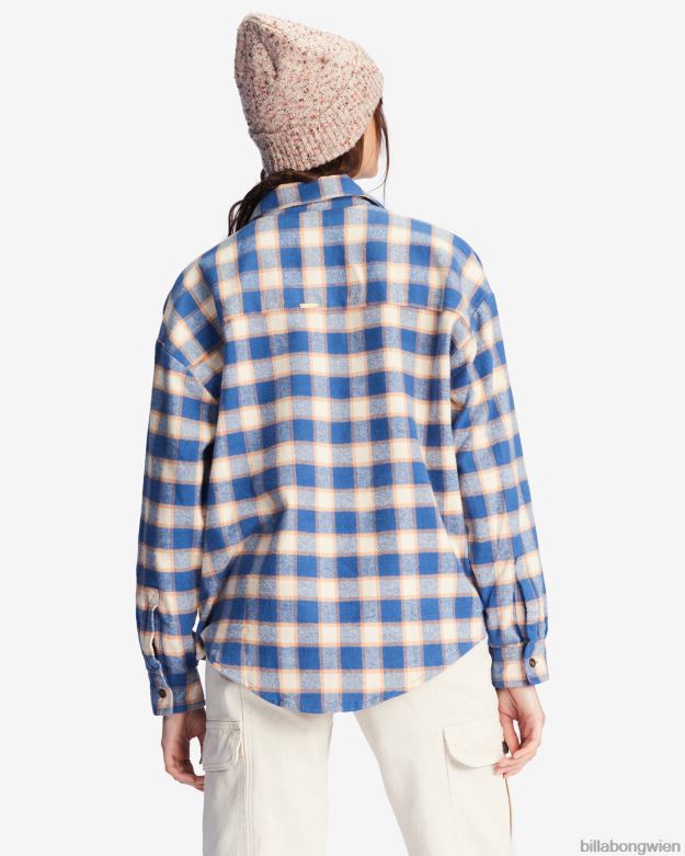 Billabong Clothing 00V682214 | Billabong Lässiges, luftiges Langarmhemd mit Knopfleiste Indigo-Liebe Frauen
