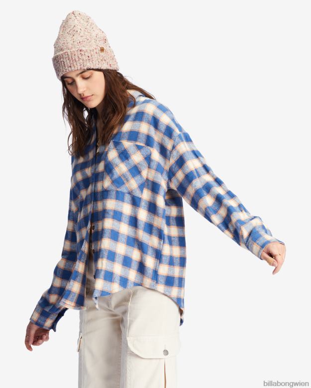 Billabong Clothing 00V682214 | Billabong Lässiges, luftiges Langarmhemd mit Knopfleiste Indigo-Liebe Frauen