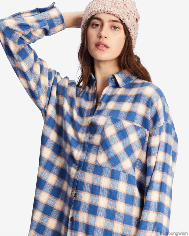 Billabong Clothing 00V682214 | Billabong Lässiges, luftiges Langarmhemd mit Knopfleiste Indigo-Liebe Frauen