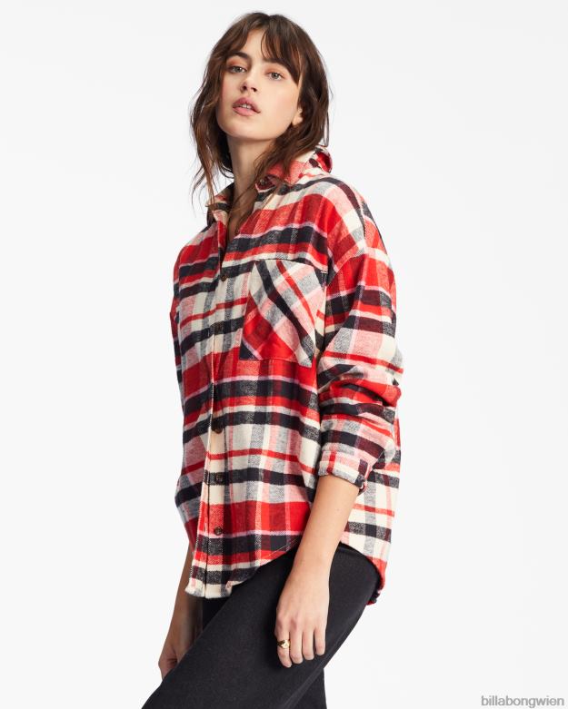 Billabong Clothing 00V682216 | Billabong Lässiges, luftiges Langarmhemd mit Knopfleiste rote Magie Frauen