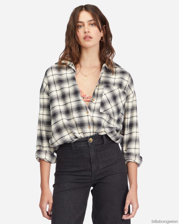 Billabong Clothing 00V682242 | Billabong Lässiges, luftiges Langarmhemd mit Knopfleiste aus schwarz Frauen
