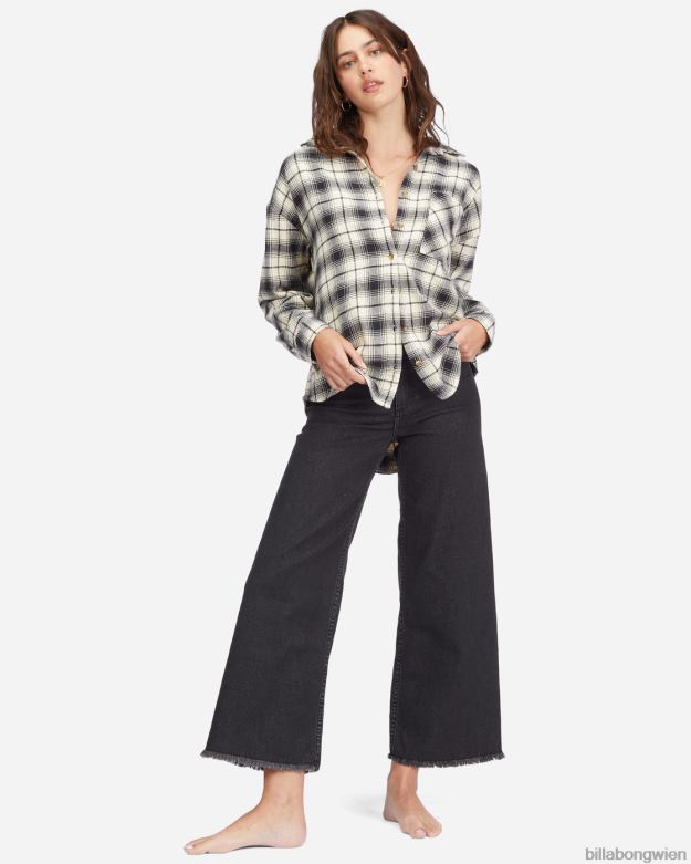 Billabong Clothing 00V682242 | Billabong Lässiges, luftiges Langarmhemd mit Knopfleiste aus schwarz Frauen
