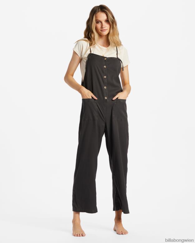 Billabong Clothing 00V681750 | Billabong Beach-Cruiser-Overall mit weitem Bein aus schwarz Frauen