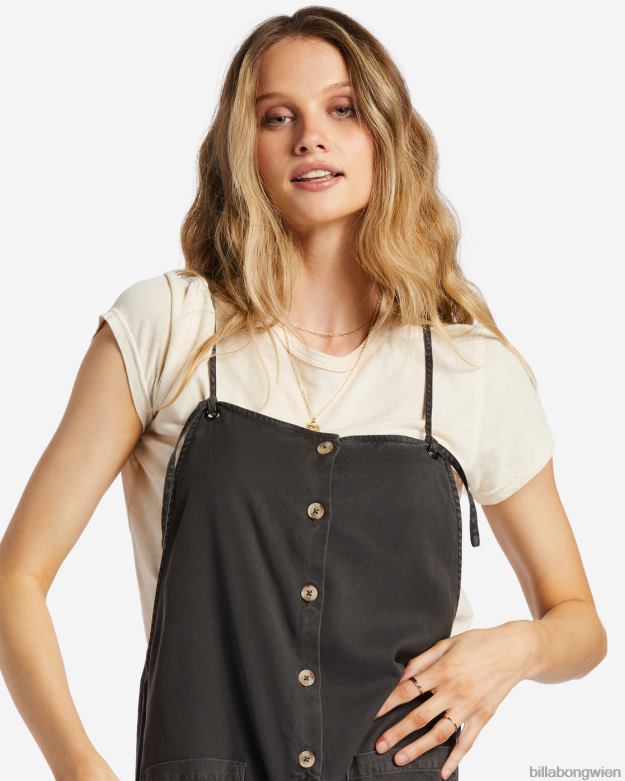 Billabong Clothing 00V681750 | Billabong Beach-Cruiser-Overall mit weitem Bein aus schwarz Frauen