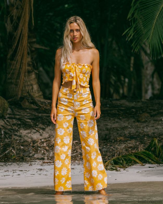 Billabong Clothing 00V681781 | Billabong Hose mit weitem Bein und Free-Fall-Print Orangenschale Frauen