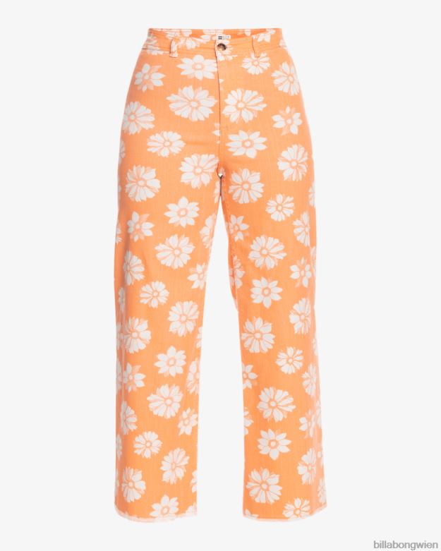 Billabong Clothing 00V681781 | Billabong Hose mit weitem Bein und Free-Fall-Print Orangenschale Frauen