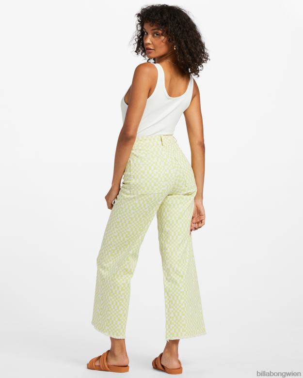 Billabong Clothing 00V681799 | Billabong Hose mit weitem Bein und Free-Fall-Print helle Limette Frauen