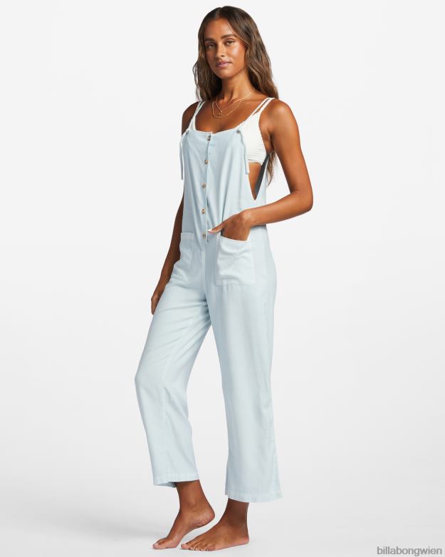 Billabong Clothing 00V681821 | Billabong Beach-Cruiser-Overall mit weitem Bein helles Chambray Frauen