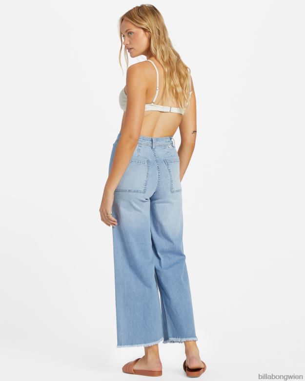 Billabong Clothing 00V681868 | Billabong Free Fall Indigo-Jeans mit weitem Bein Surfspray Frauen