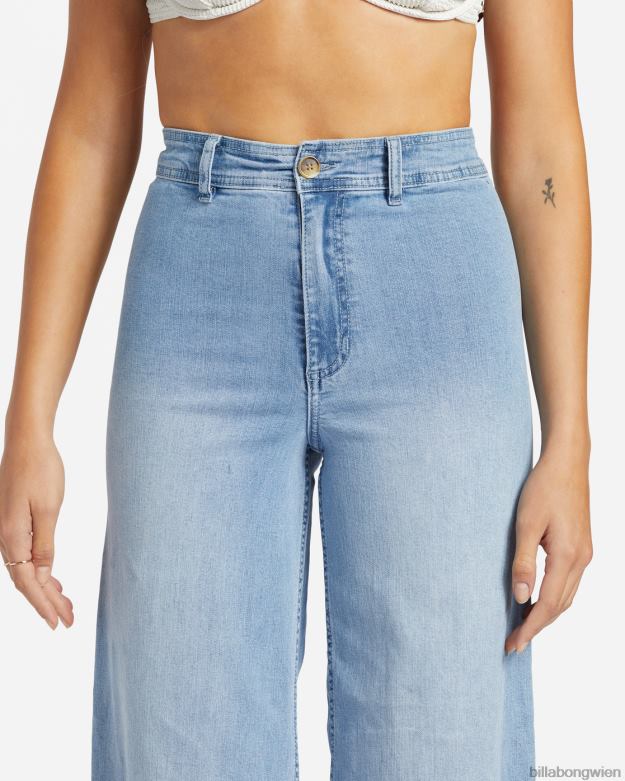 Billabong Clothing 00V681868 | Billabong Free Fall Indigo-Jeans mit weitem Bein Surfspray Frauen