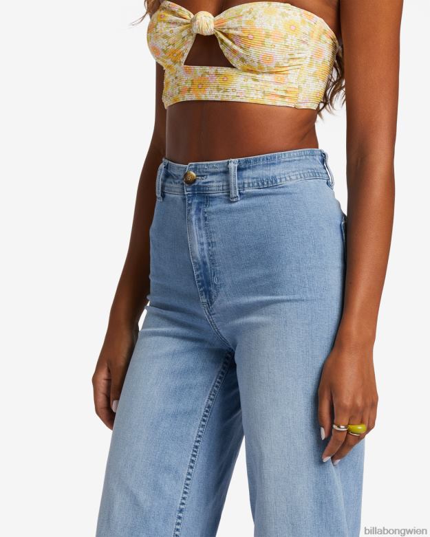 Billabong Clothing 00V681868 | Billabong Free Fall Indigo-Jeans mit weitem Bein Surfspray Frauen