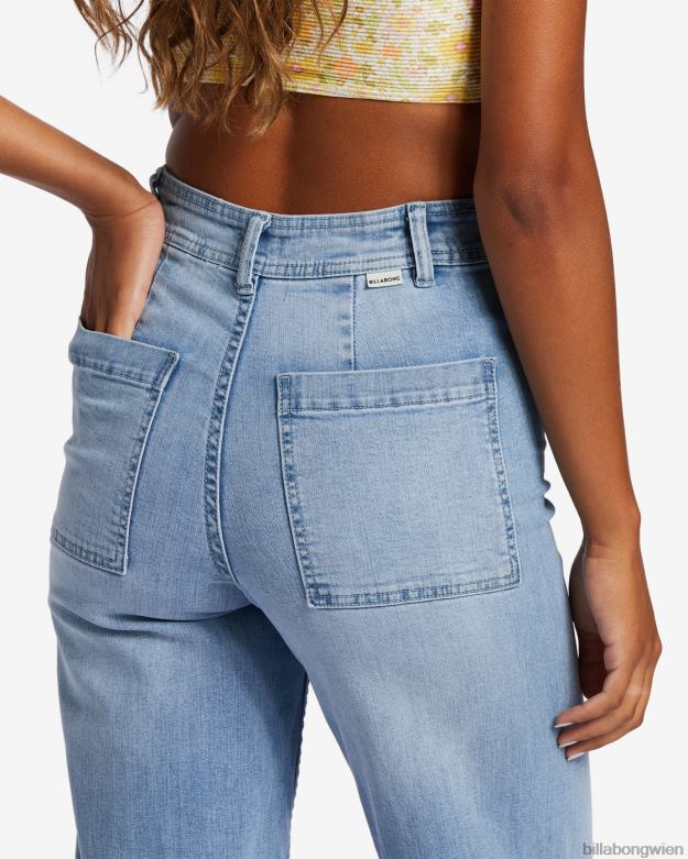 Billabong Clothing 00V681868 | Billabong Free Fall Indigo-Jeans mit weitem Bein Surfspray Frauen