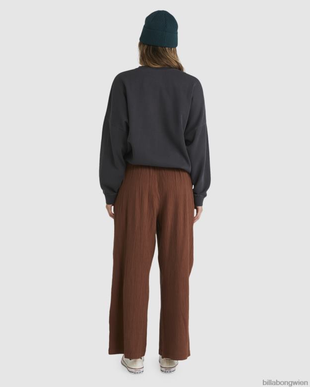 Billabong Clothing 00V681889 | Billabong Folge mir hoch sitzende Hose mit elastischem Bund dunkle Schokolade Frauen