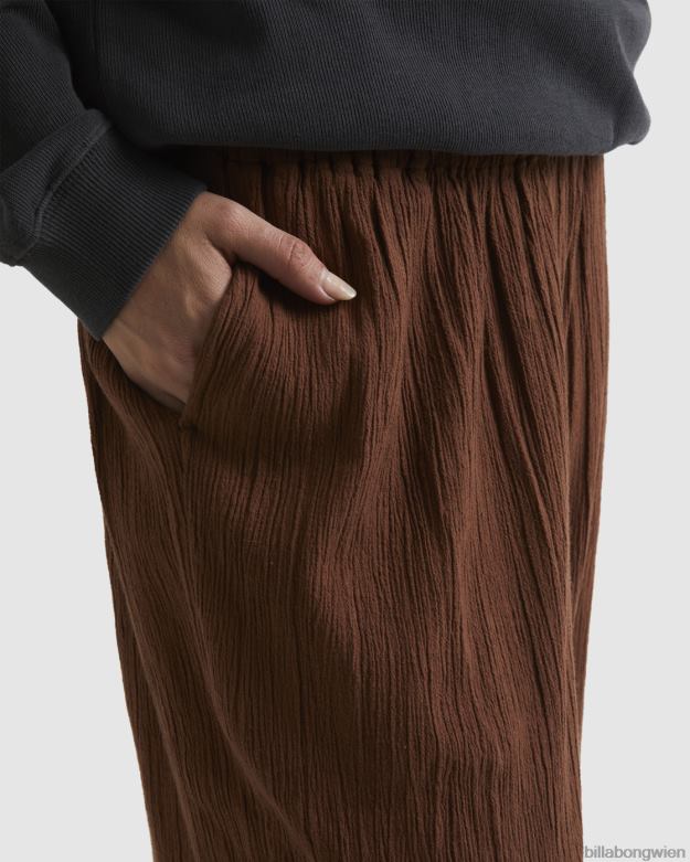 Billabong Clothing 00V681889 | Billabong Folge mir hoch sitzende Hose mit elastischem Bund dunkle Schokolade Frauen