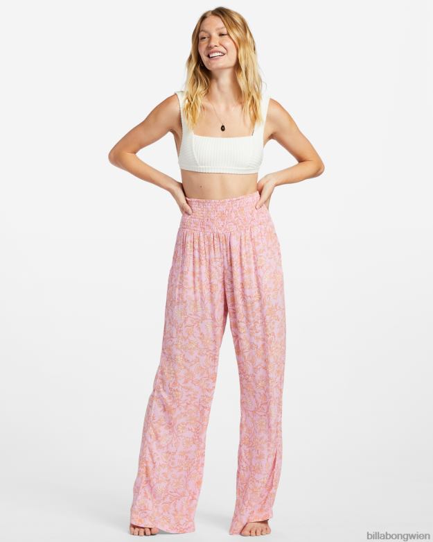 Billabong Clothing 00V681890 | Billabong New Waves 2 Hose mit weitem Bein Rosa Spuren Frauen