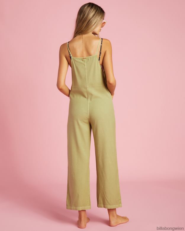Billabong Clothing 00V681904 | Billabong Beach-Cruiser-Overall mit weitem Bein Avocado Frauen