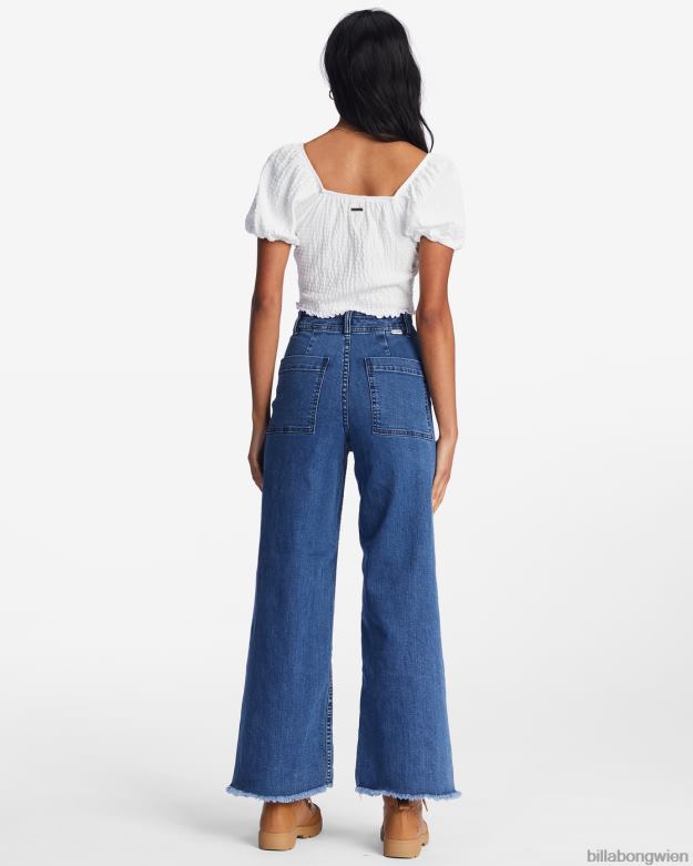 Billabong Clothing 00V681931 | Billabong Free Fall Indigo-Jeans mit weitem Bein dunkler Dunst Frauen