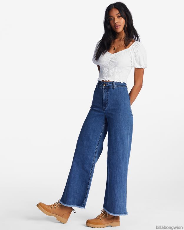 Billabong Clothing 00V681931 | Billabong Free Fall Indigo-Jeans mit weitem Bein dunkler Dunst Frauen