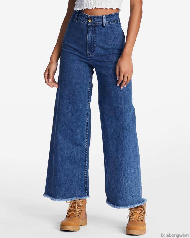 Billabong Clothing 00V681931 | Billabong Free Fall Indigo-Jeans mit weitem Bein dunkler Dunst Frauen