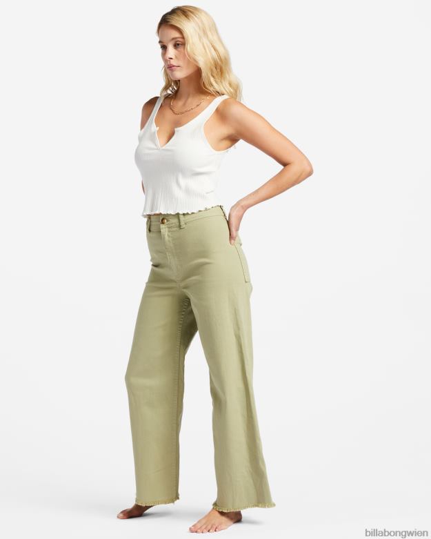 Billabong Clothing 00V681943 | Billabong Free-Fall-Hosen mit hoher Taille Avocado Frauen