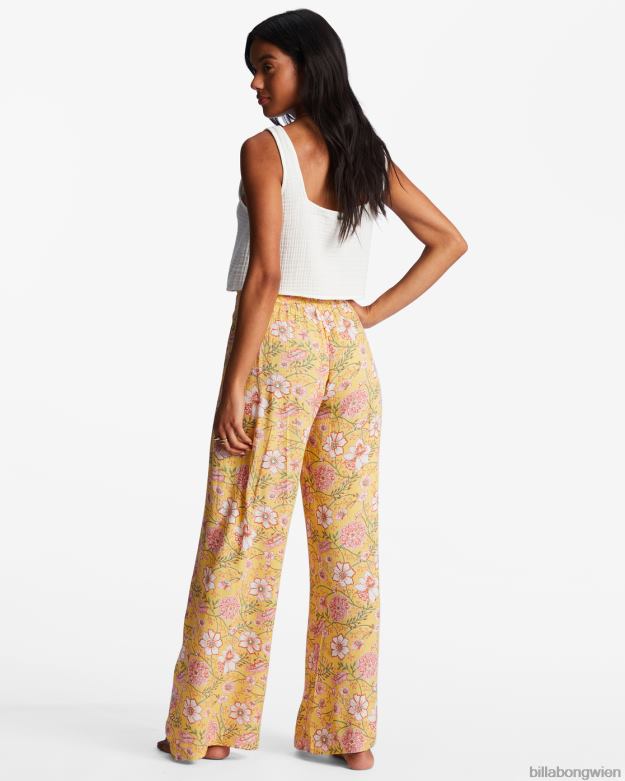 Billabong Clothing 00V681957 | Billabong Split-Spirit-Blumenhose goldener Pfirsich Frauen