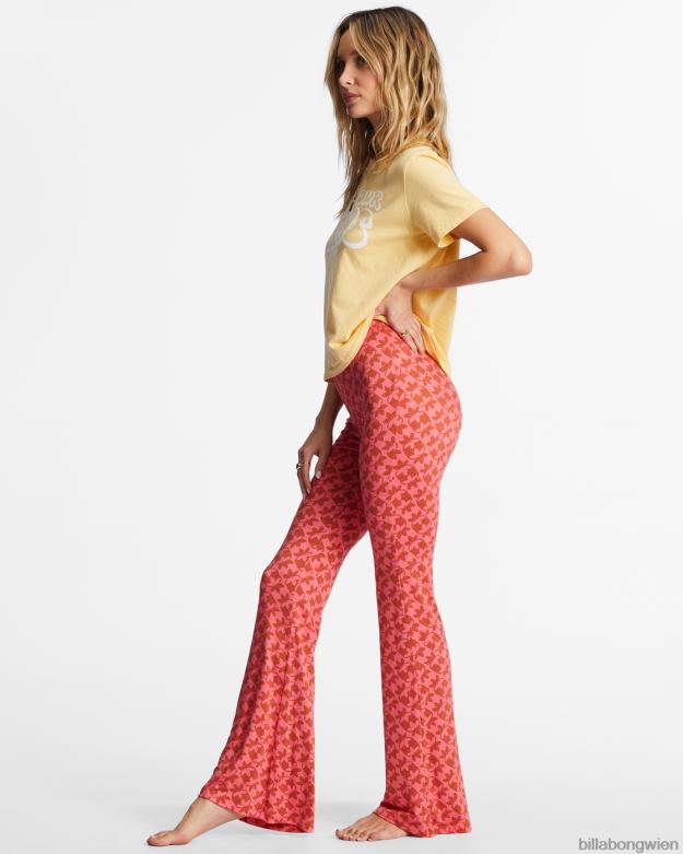 Billabong Clothing 00V681968 | Billabong Sundown-Schlaghose mit hoher Taille Korallenschwarm Frauen