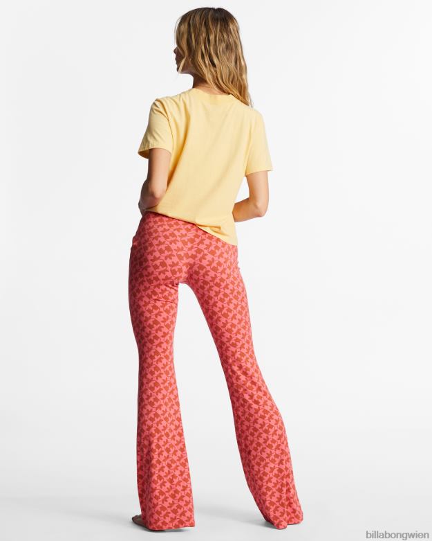 Billabong Clothing 00V681968 | Billabong Sundown-Schlaghose mit hoher Taille Korallenschwarm Frauen