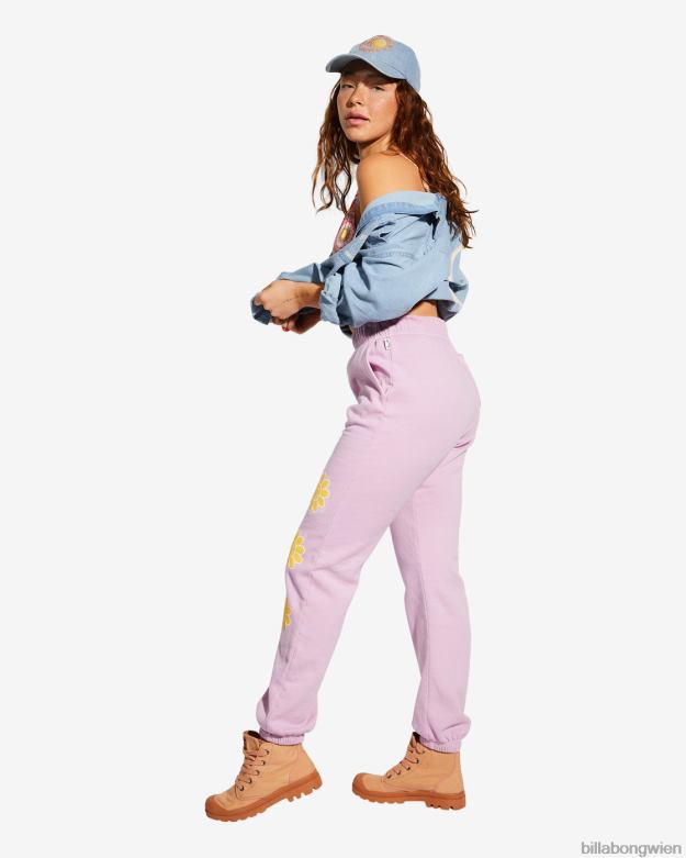 Billabong Clothing 00V682206 | Billabong Billabong x Smiley Happy Saturday Jogginghose Dame Lavendel Frauen