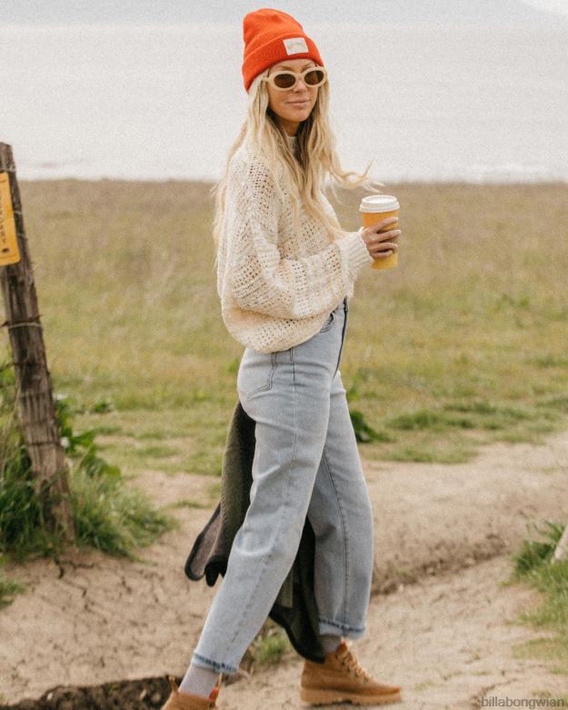 Billabong Clothing 00V682237 | Billabong peppen Sie Jeans mit hoher Taille auf Indigospülung Frauen