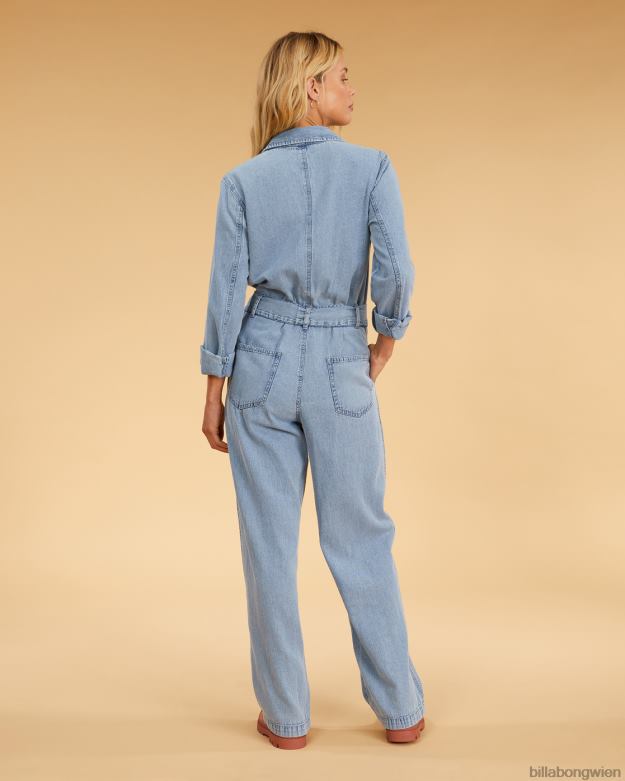 Billabong Clothing 00V682319 | Billabong Salty Blonde Sunday Uniform Langarm-Jumpsuit salzig blau Frauen